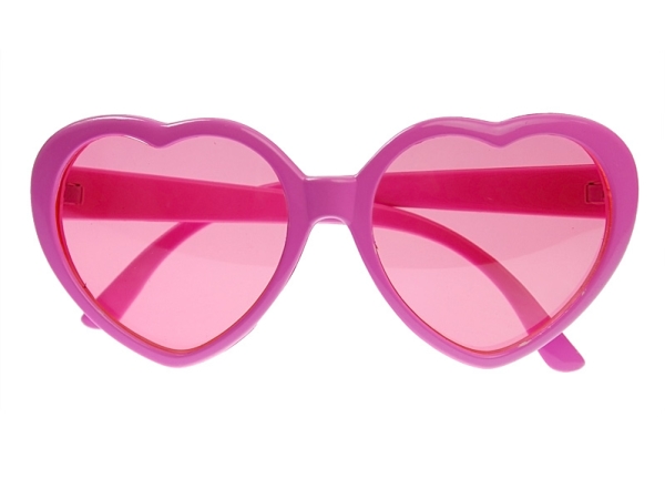 Partydeco Brille Herzen, Rosa, Karnevalskostüm-Brille, Erwachsener, Weiblich, Pink, 130 Mm, 140 Mm