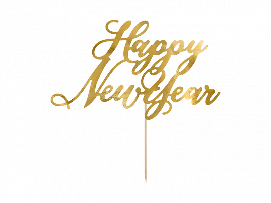 Partydeco Happy New Year, Kuchen, Gold, Papier, Kinder & Erwachsener, Unisex, Mottoparty