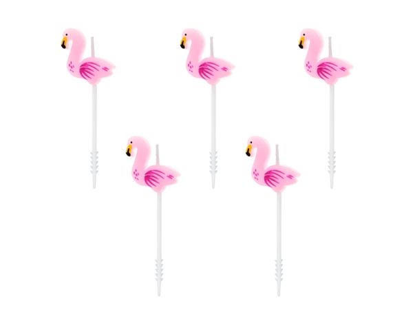 Flamingo kagelys, 5 stk.