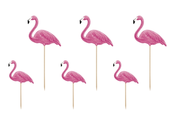 Partypicks Flamingo - 6-stk