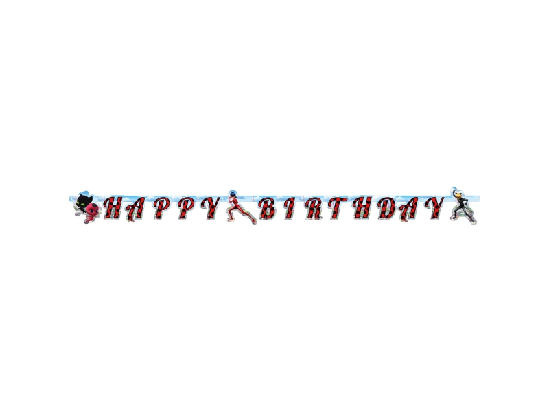 Amscan 728.9902879, Bunting Banner, Paper, Multicolour, Birthday, Miraculous, 2000 Mm