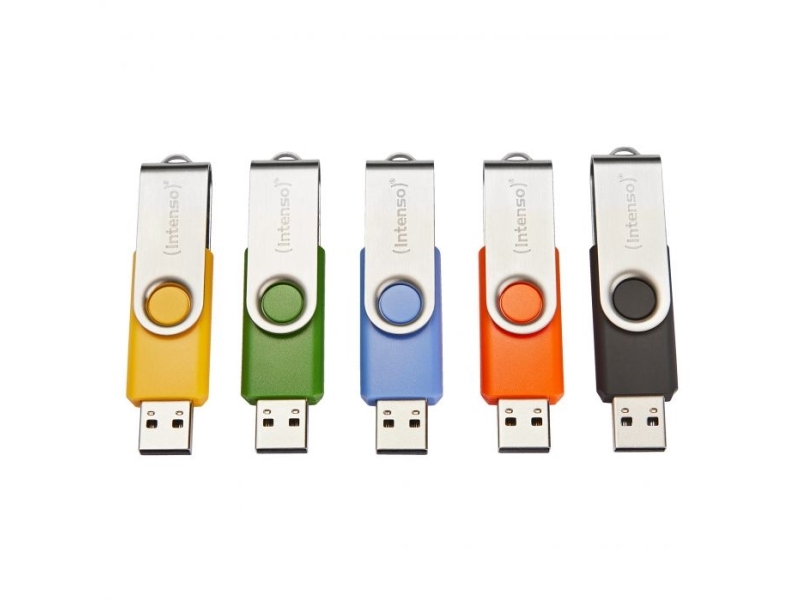 Intenso Usb Flash Drive 5Er Pack Basic Line 5 X 64 Gb Usb Flash Drive 64 Gb Gelb, Grün, Blau, Orange, Schwarz 3503595 Usb 2.0