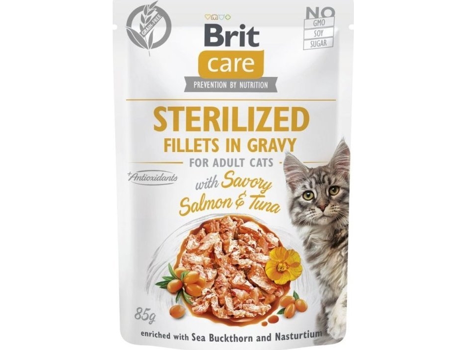 Brit Brit vådfoder til katte efter sterilisering Care Cat stykker i sauce 85g