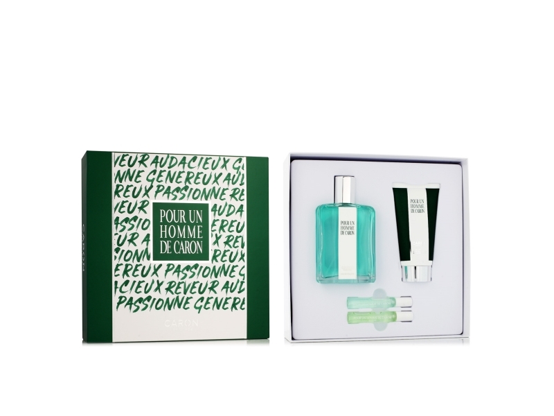 Caron Pour Un Homme De Caron Giftset 210 ml Edt Spray 125ml/Shower Gel 75ml/Le Matin Travel Spray 5ml/Le Soir Travel Spray 5ml