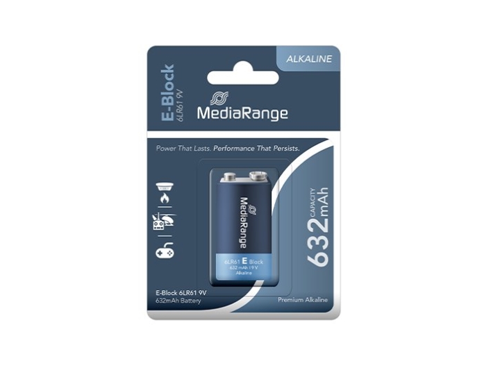 Batteri 9V E-Block 6Lr61 Mediarange 9V/E-Block/6Lr61/1 Stk