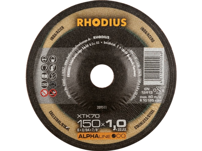 Rhodius 209511 Skæreskive forkrøppet 150 mm 22.23 mm 1 stk