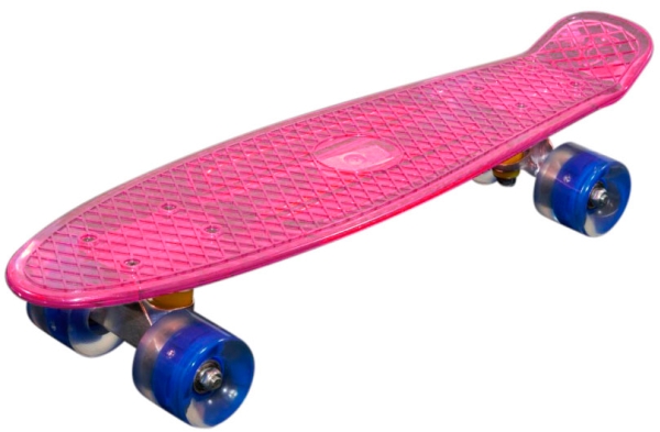 MCU-Sport Pink Transparent LED Skateboard m/LED Lys + ABEC7 | Utomhusleksaker - Gå / Löpande fordon - Skateboard | GameStuff