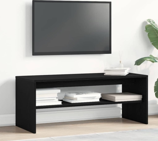 RTV-skåp svart ek 100×40×40 cm limträ | Bostäder - Möbler - Skåp & konsolbord | GameStuff