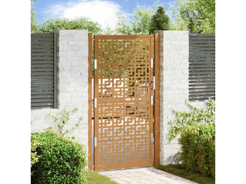 Puutarhaportti 105x180 cm Ruostumatonta terästä Ristikkäiskuviointi