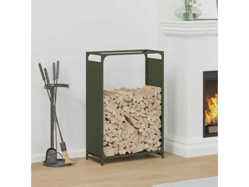Polttopuuteline oliivinvihreä 60x28x90 cm