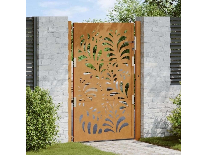 Puutarhaportti 105x155 cm Ruostumatonta terästä Aaltokuviointi