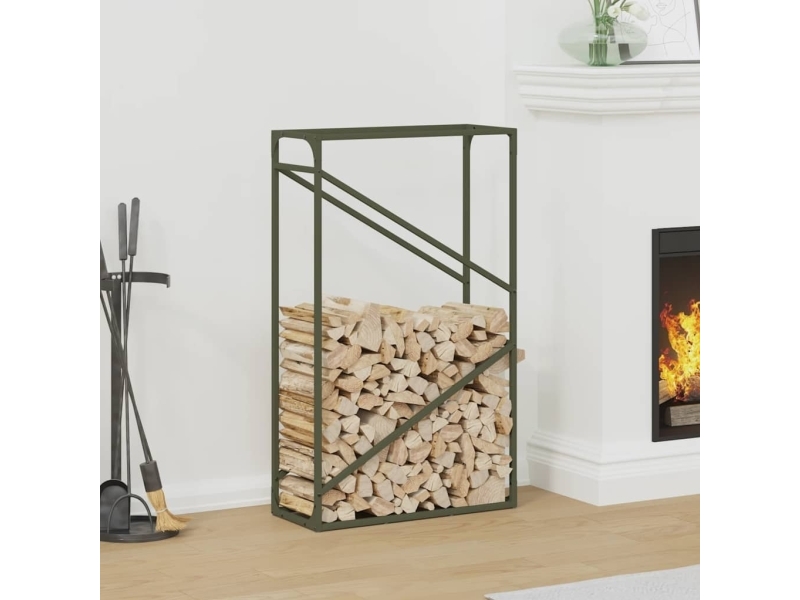 Polttopuuhylly, oliivinvihreä, 60x25x100 cm