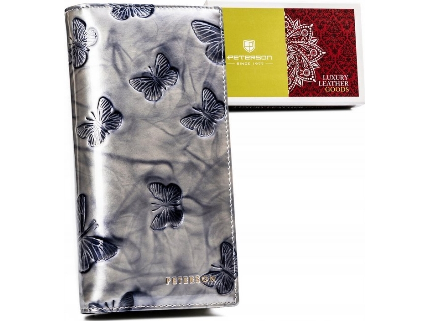 Peterson Naisten nahkainen lompakko PTN 421431-BF SILVER NoSize