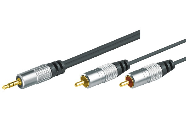 Tecline 10M 2 X Rca - 3.5Mm, 2 X Rca, Hanstik, 3.5Mm, Hanstik, 10 M, Sort