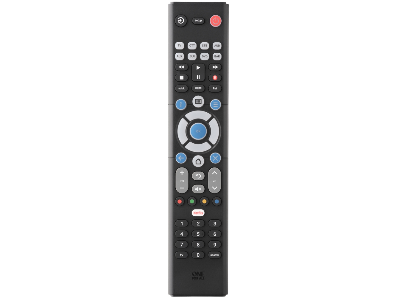 One For All Essence 8, Lyd, Dvd/Blu-Ray, Spillekonsol, Media Player, Pc, Soundbar Højttaler, Tv, Tryk På Knapper, Sort