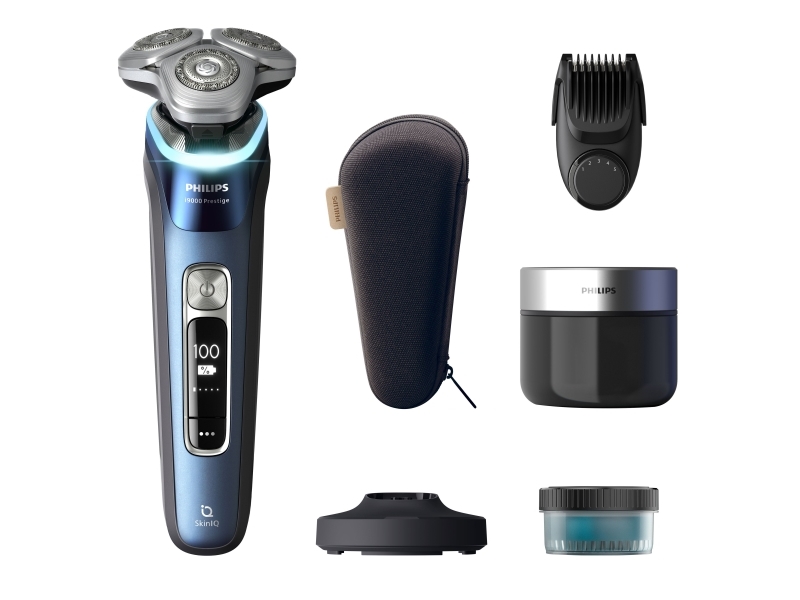 Philips i9000 Prestige XP9201/33 Rakapparat för våt- och torrakning med SkinIQ, Roterande rakhuvud, Blå, SkinIQ, Android, iOS, Batteri, Litium-Ion (Li-Ion) | Hårvård - Skägg- / Hårtrimmer - Rakapparater | GameStuff