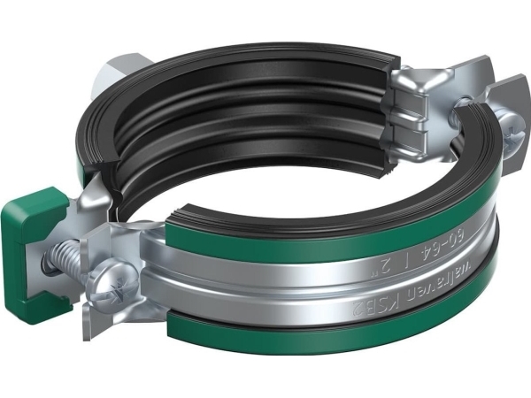 WALRAVEN Rörfästen KSB2 Två skruvar Ø40-45mm, förzinkade, med Quicklock. Kombinationsmontering M8/10. Bullerdämpande EPDM-gummi | Rörhållare | GameStuff