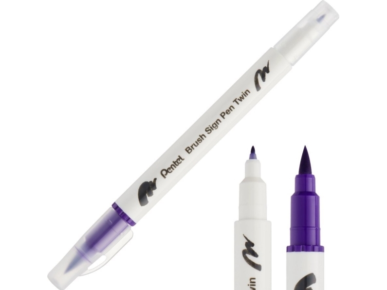 Pentel Brush Pen dubbelsidig lila SESW30C-T108 | Skrivredskap - Andra skrivinstrument - Övriga skrivredskap | GameStuff