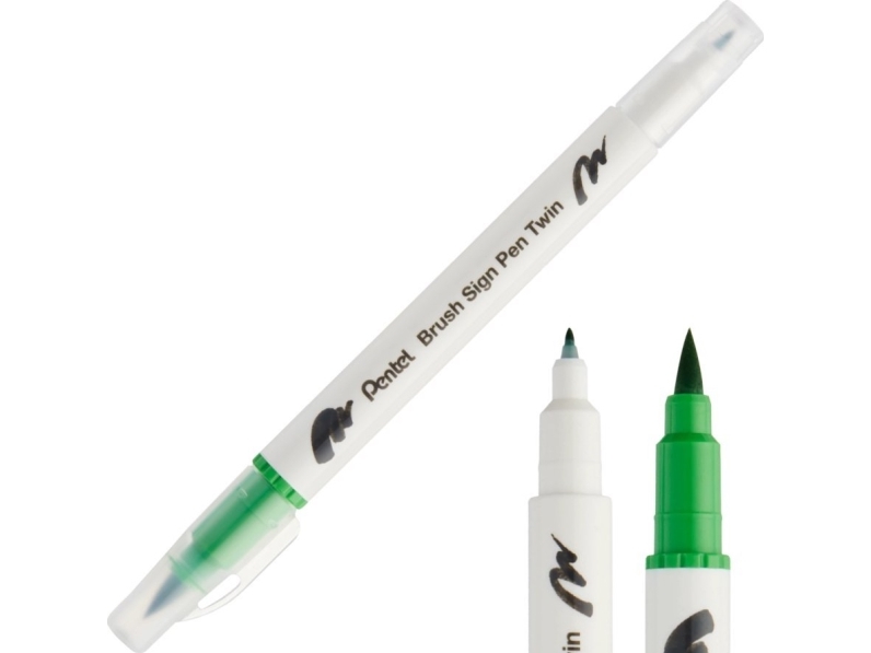 Pentel dobbeltsidet penselpen lysegrøn SESW30C-T111