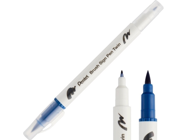 Pensel Pentel Dobbeltsidet Stålblå Sesw30c-T117 Pen