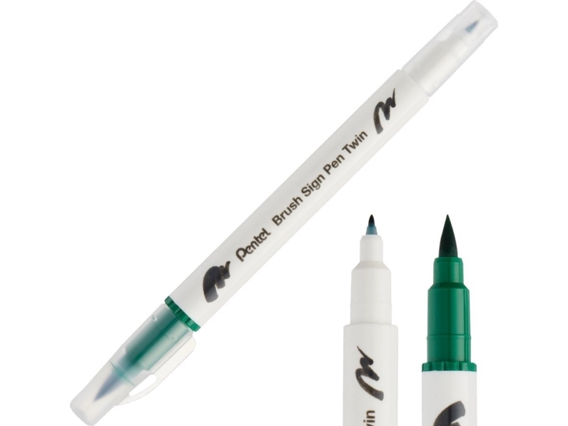 Pentel Brush Marker Doppelseitig Grün Sesw30c-T104