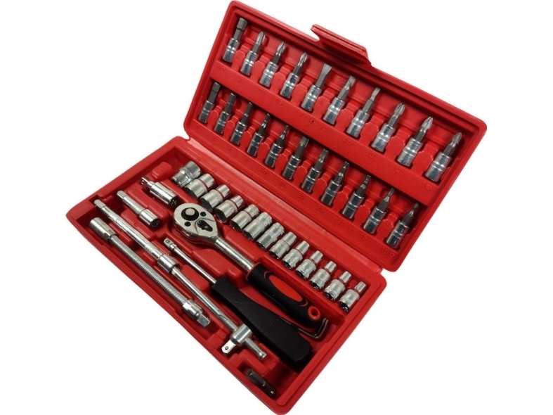 Set of 1/4 wrenches 46pcs SILVER | Elverktyg - DIY - Akku Verktyg - Verktygset | GameStuff