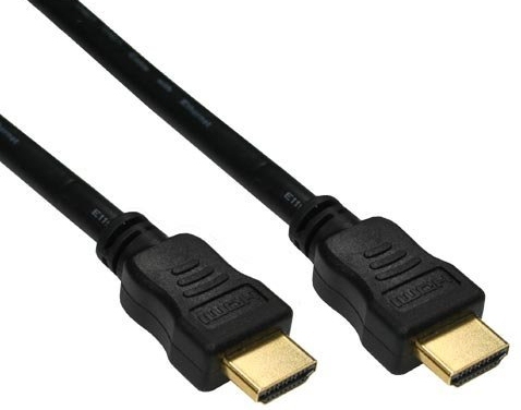Inline Hdmi-High Speed Kabel Mit Ethernet, St / St, Schwarz / Gold, 0,5M, 0,5 M, Hdmi Typ A (Standard), Hdmi Typ A (Standard), Schwarz