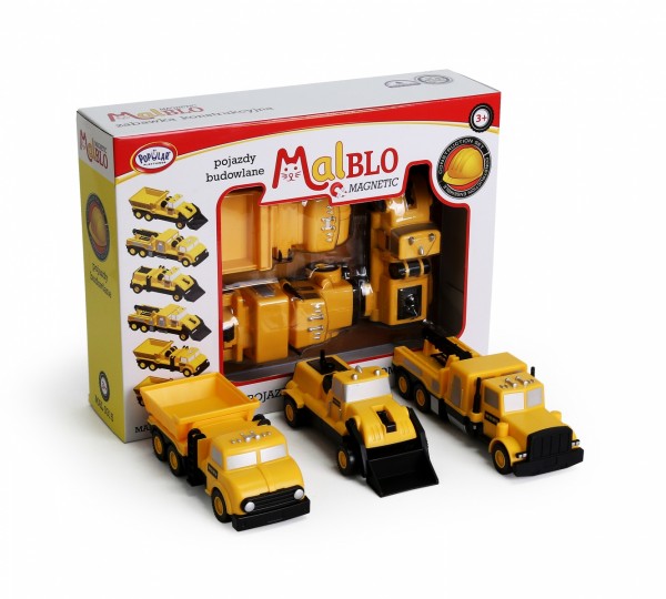 Malblo Magnetic Construction vehicles 3+ Malblo