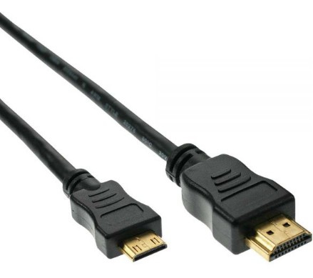 Inline High Speed Hdmi Mini Kabel, Stecker A Auf C, Verg. Kont., Schwarz, 0,5M, 0,5 M, Hdmi Typ A (Standard), Hdmi Type C (Mini), 10,2 Gbit/S, Schwar