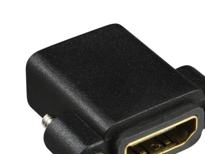 Inline Hdmi Adapter Zum Einbau Mit Gewinde, A Buchse/Buchse,Vergoldete Kontakte, Hdmi A Female, Hdmi A, Schwarz