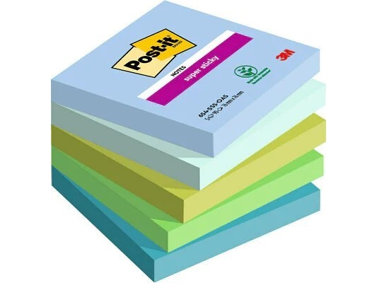 3M 654-5Ss-Oas, Quadratisch, Blau, Grün, Papier, 76 Mm, 76 Mm, 90 Blätter