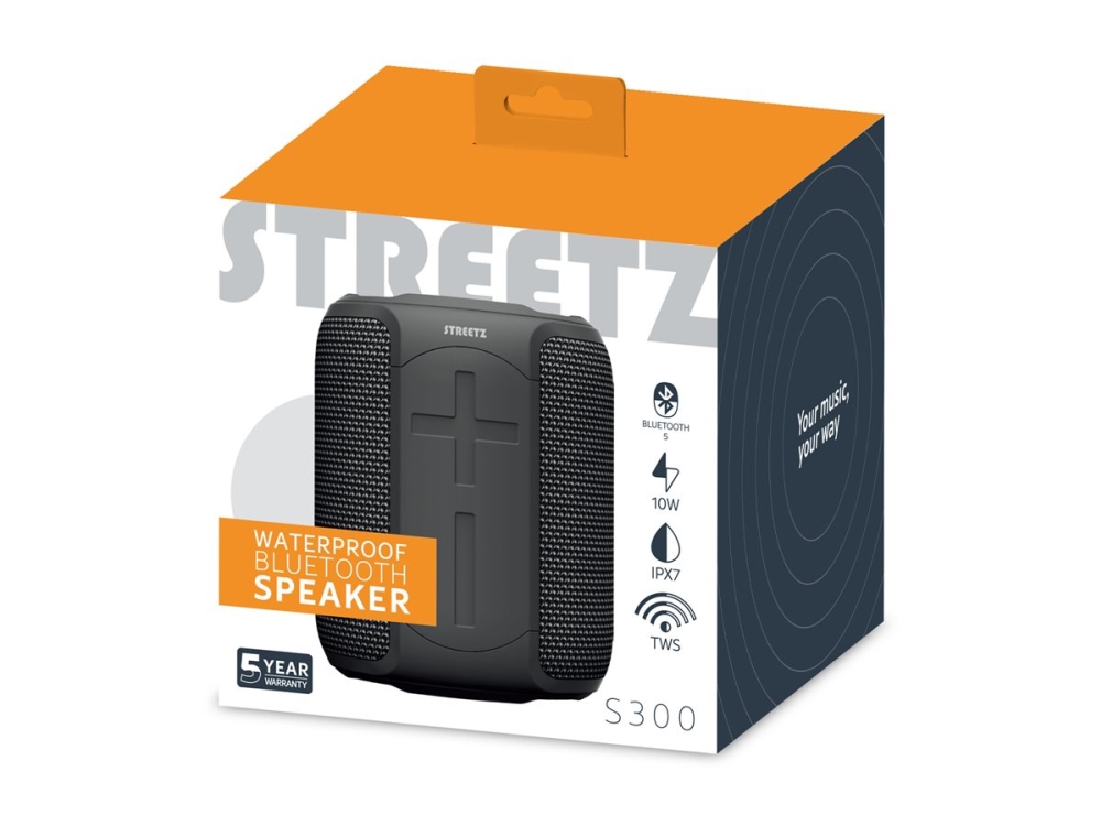Streetz - Højttaler - Til Transportabel Brug - Trådløs - Bluetooth - 10 Watt - Sort