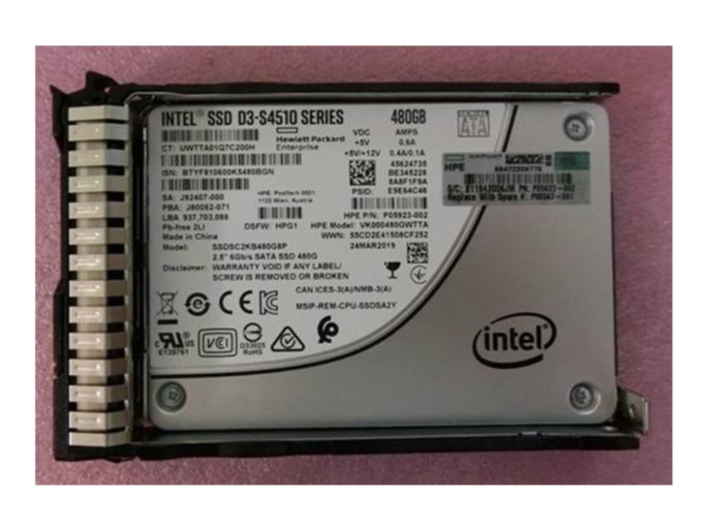 Hpe - Ssd - Read Intensive - 480 Gb - Hot-Swap - 2.5" Sff - Sata - Med Hpe Smart Carrier