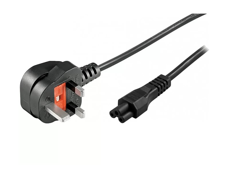 DELTACO DEL-109F-UK - Virtajohto - BS 1363 (uros) IEC 60320 C5:een suora - AC 250 V - 2,5 A - 3 m - musta