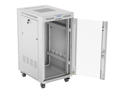 Lanberg FF01 series V2 - Rack skåp - 600 x 800, platt paket, med glasdörr, LCD - med LCD-skärm, termostat - fristående - grå, RAL 7035 - 22U - 19 | Datorer & Surfplattor - Rackkabinetter - Rackkabinett | GameStuff