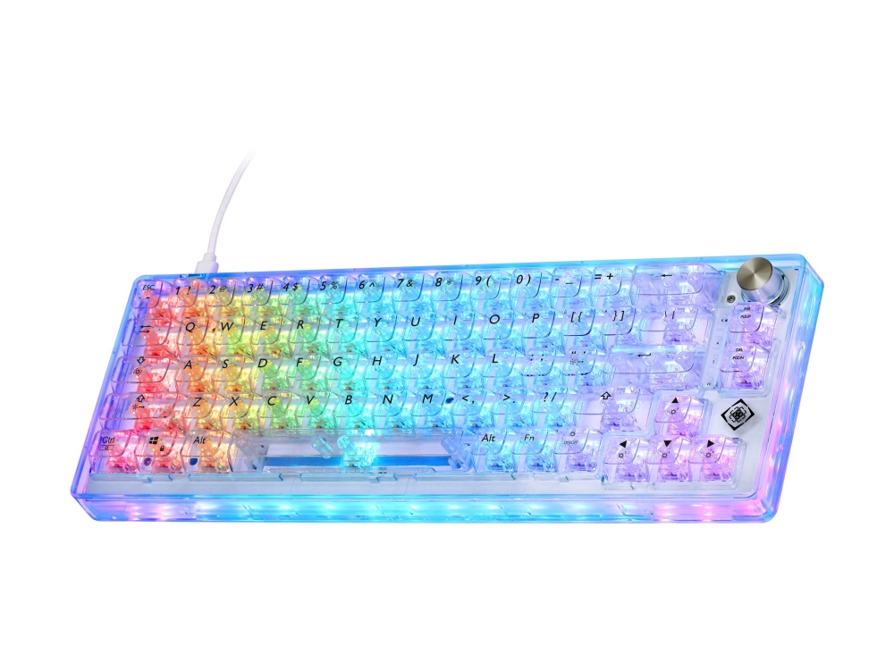 Deltaco Gaming Dk460 - Tastatur - Hot Swappable Switches - 65% - Bagbelyst - Usb - Qwerty - Usa - Tastkontakt: Ktt - Gennemsigtig