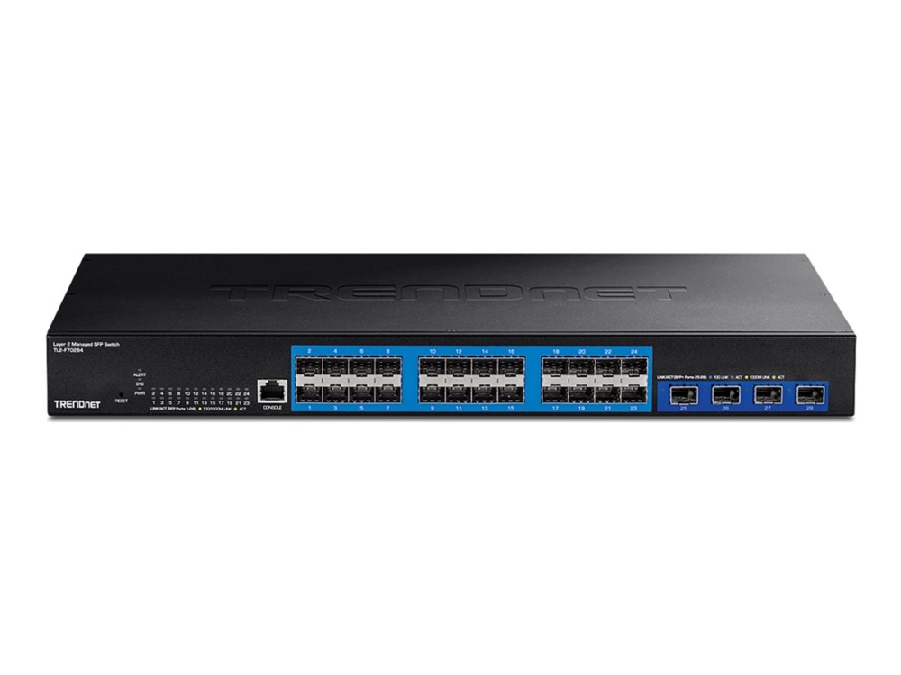 Trendnet Tl2-F70284 - Version V1.0R - Switch - Lag 2 - Administreret - 24 X Gigabit Ethernet + 4 X 10 Gigabit Sfp+ - Monterbar På Stativ - Taa-Kompat