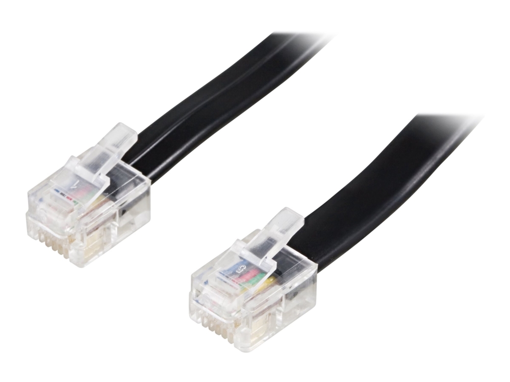 Deltaco - Telefonkabel - Rj-12 (Han) Til Rj-12 (Han) - 5 M - Sort