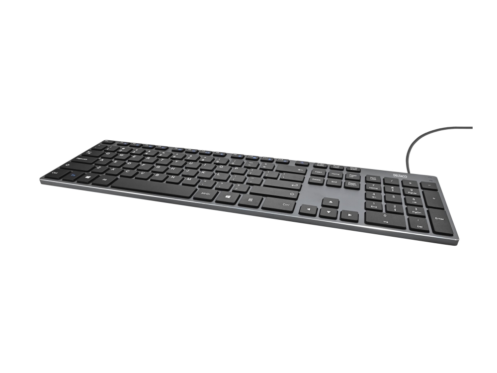 Deltaco Tb-801 - Tastatur - Slim Design, Low Profile - Full Size - Usb - Qwerty - Usa - Sort