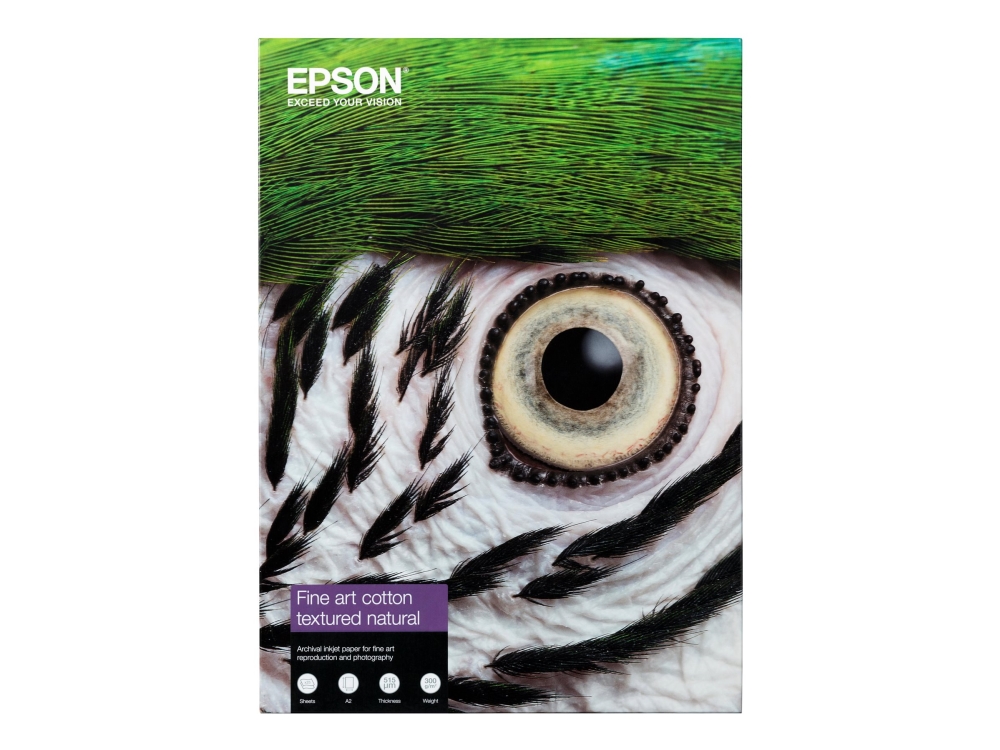 Epson Fine Art II - Bomuld - tekstureret mat - 515 my - naturhvid - A2 (420 x 594 mm) - 300 g/m² - 25 ark kludepapir