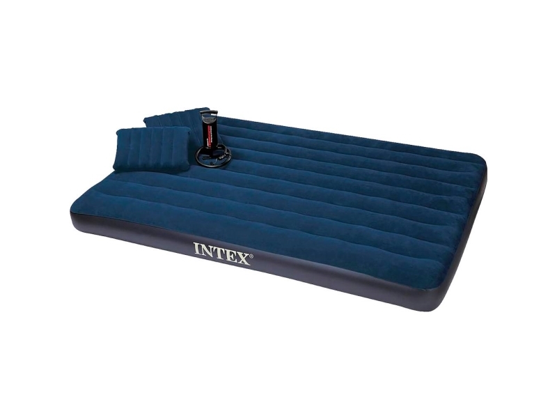 Intex Queen Dura-Beam Classic Downy Airbed W/ Hand Pump 152