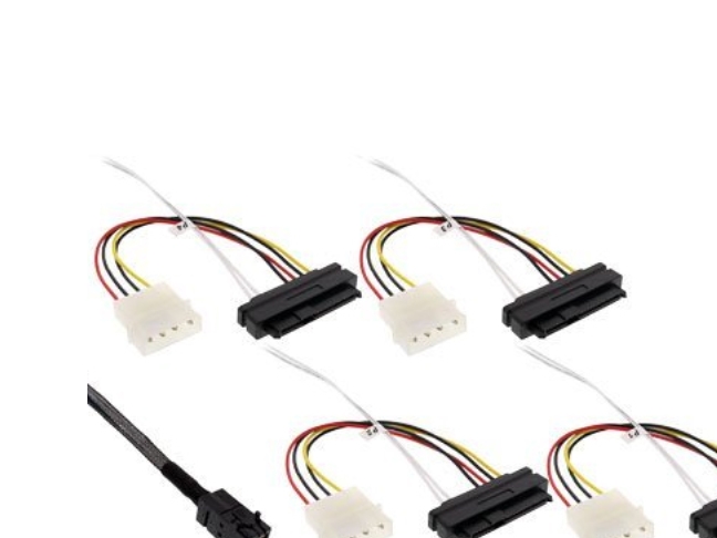 Inline 27632A, 0,5 M, Sff-8482, 4 X Sff-8482&Power, Hanstik, Sort, 78 G