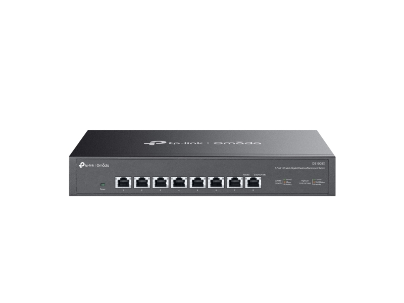 Tp-Link Omada Ds1008x, Unmanaged, 10G Ethernet (100/1000/10000), Rack-Einbau, 1U