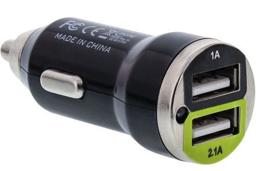 Inline Usb Dual+ Kfz-Ladeset, Stromadapter 1M Kabel, 12/24Vdc Zu 5V Dc/2.1A, Auto, Usb, 5 V, 1 M, Schwarz
