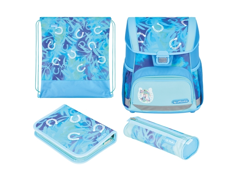 Herlitz Loop Plus Lucky Horse, Penalhus, Pencil Pouch, Skoletaske, Sportstaske, Pige, Grad & Grundskole, Rygsæk, 17 L, Frontlomme, Sidelomme