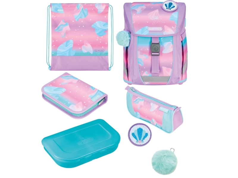 Herlitz Filoactive Xl Plus Ocean Lights Madpakke Penalhus Pencil Pouch Skoletaske Sportstaske Pige Grad & Grundskole Rygsæk 21 L Frontlomme