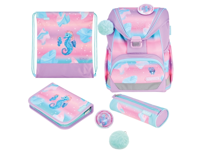 Herlitz Ultralight Plus Ocean Lights, Penalhus, Pencil Pouch, Skoletaske, Sportstaske, Pige, Grad & Grundskole, Rygsæk, 16 L, Frontlomme, Sidelomme