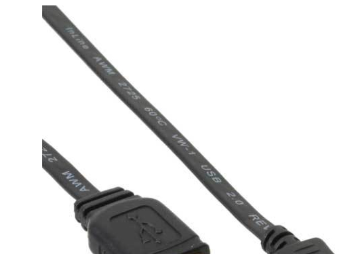 Inline 31720F, 2 M, Usb A, Micro-Usb B, Usb 2.0, Hanstik/Hanstik, Sort