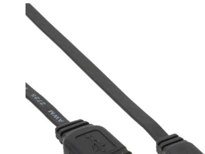 Inline Usb 2.0 Flachkabel, Usb A St An Mini-B St (5Pol.), Schwarz, 3M, 3 M, Usb A, Mini-Usb B, Usb 2.0, Stecker/Stecker, Schwarz