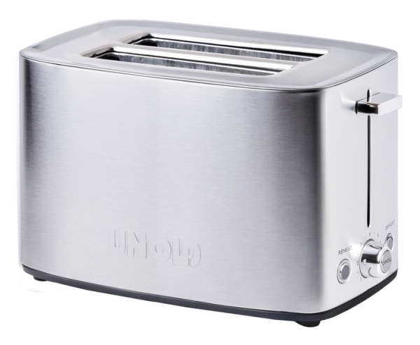 Unold Toaster Thommy, 2 Scheibe(N), Edelstahl, Edelstahl, Tasten, Drehregler, 850 W, 220–240
